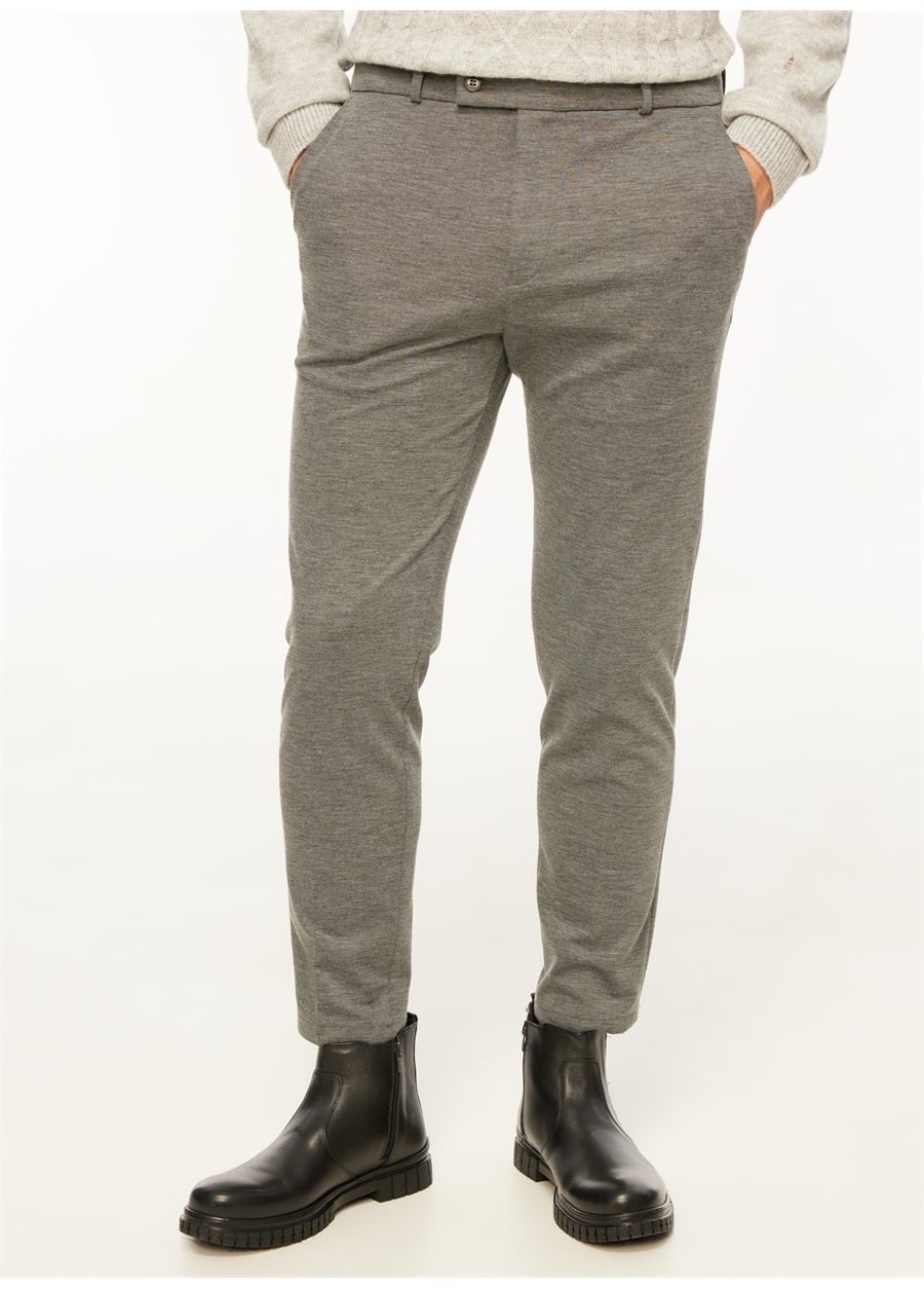 Fabrika Gri Erkek Normal Slim Fit Chino Pantolon F3WM-PNT904_1