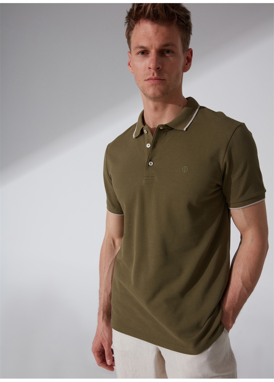 Privé Polo Yaka Haki Erkek T-Shirt 4BX482320002