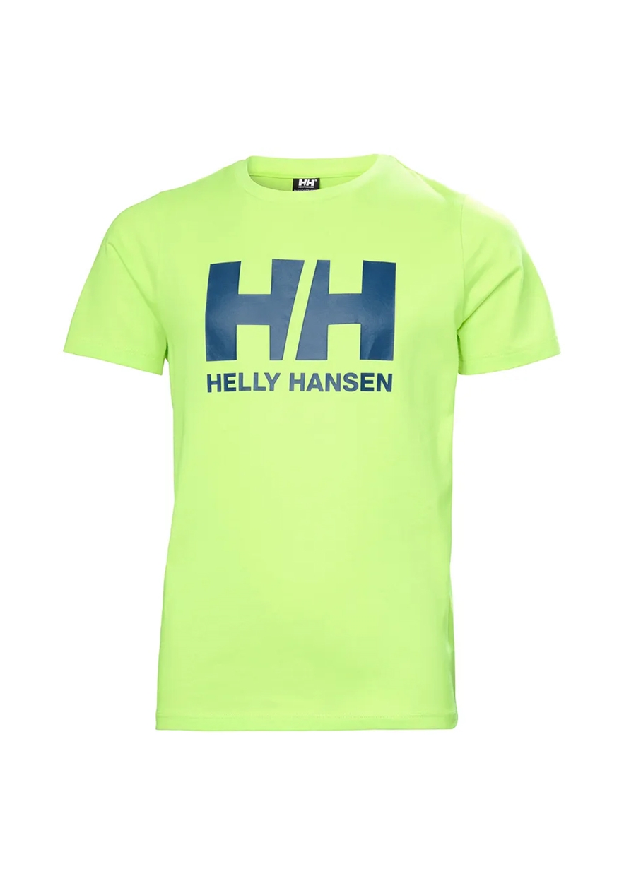 Helly Hansen Fıstık Erkek Çocuk Bisiklet Yaka Kısa Kollu T-Shirt GREEN JR HH LOGO T-SHIRT