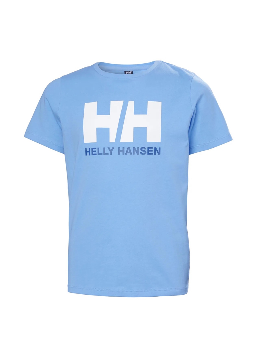 Helly Hansen Açık Mavi Erkek Çocuk Bisiklet Yaka Kısa Kollu T-Shirt BRIGHT BLUE JR HH LOGO T-SHIRT