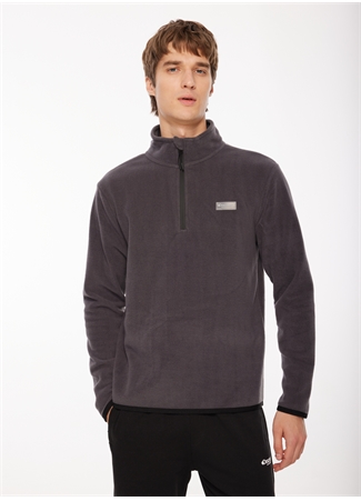 Discovery Expedition Antrasit Erkek Fermuarlı Düz Polar Sweatshırt D3WM-SWT1_1