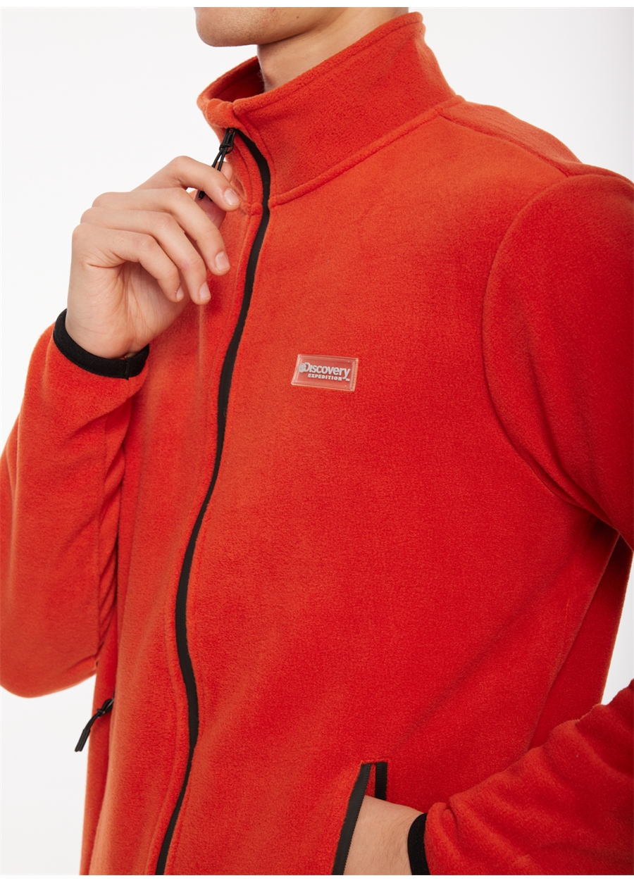 Discovery Expedition Kiremit Erkek Fermuarlı Düz Polar Sweatshırt D3WM-SWT2_2