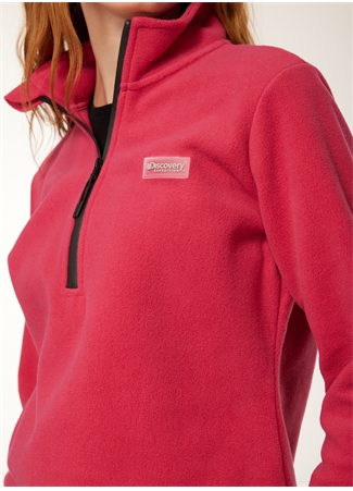 Discovery Expedition Pembe Kadın Fermuarlı Düz Polar Sweatshırt D3WL-SWT26_2