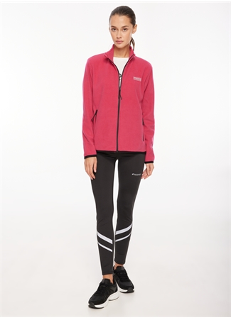 Discovery Expedition Pembe Kadın Fermuarlı Düz Polar Sweatshırt D3WL-SWT27