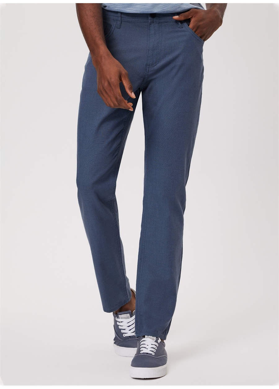 Lee Cooper Yüksek Bel Regular Straight Koyu İndigo Erkek Chino Pantolon 232 LCM 221005 RICKY ND1 K.INDIGO_1