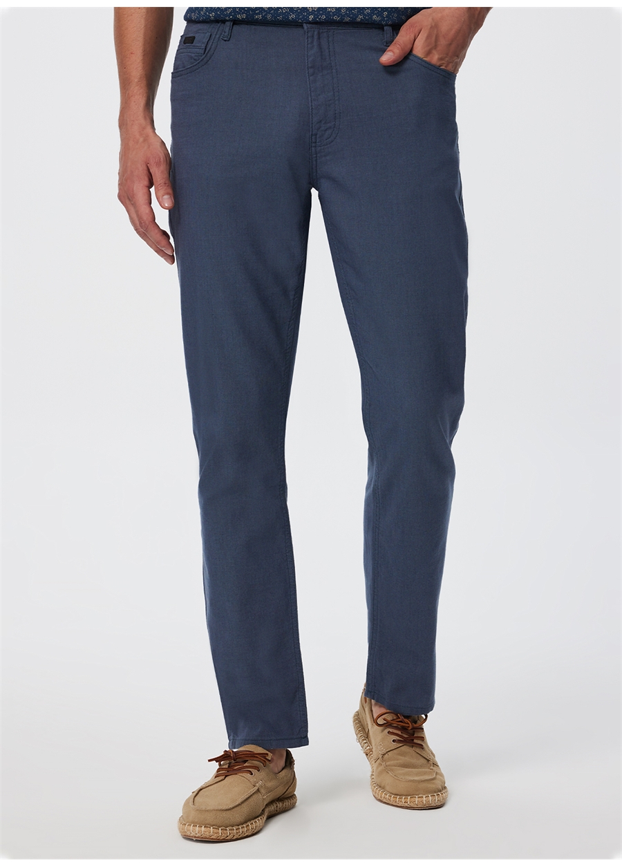 Lee Cooper Yüksek Bel Regular Straight Gri - Mavi Erkek Chino Pantolon 232 LCM 221005 RICKY ND1 GRİ MAVİ_1