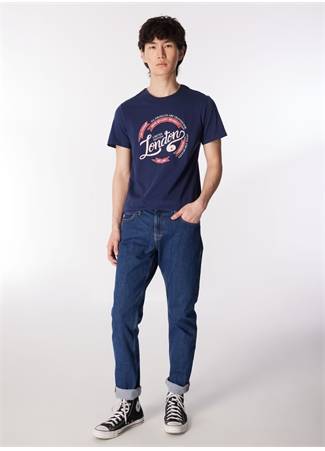 Lee Cooper Bisiklet Yaka Lacivert Erkek T-Shirt 232 LCM 242021 ALISTA LACİVERT_1