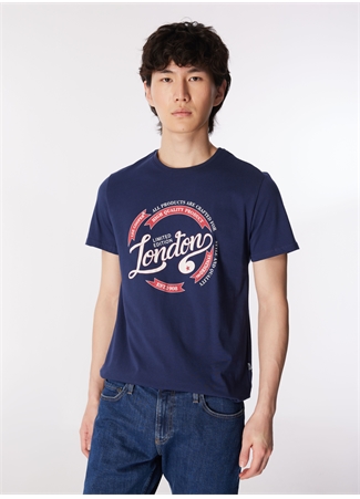 Lee Cooper Bisiklet Yaka Lacivert Erkek T-Shirt 232 LCM 242021 ALISTA LACİVERT_2