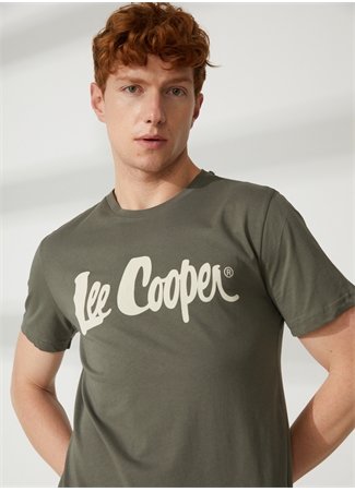 Lee Cooper Bisiklet Yaka Haki Erkek T-Shirt 232 LCM 242032 LONDONLOGO HAKİ_0