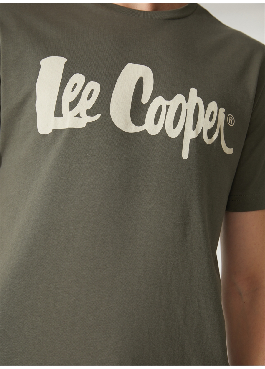 Lee Cooper Bisiklet Yaka Haki Erkek T-Shirt 232 LCM 242032 LONDONLOGO HAKİ_3