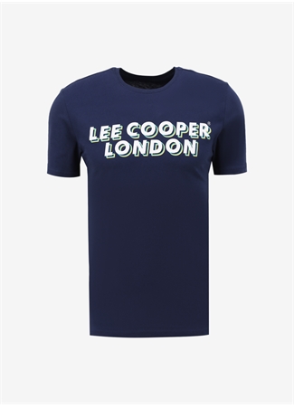 Lee Cooper Bisiklet Yaka Lacivert Erkek T-Shirt 232 LCM 242028 MIKE LACİVERT_0