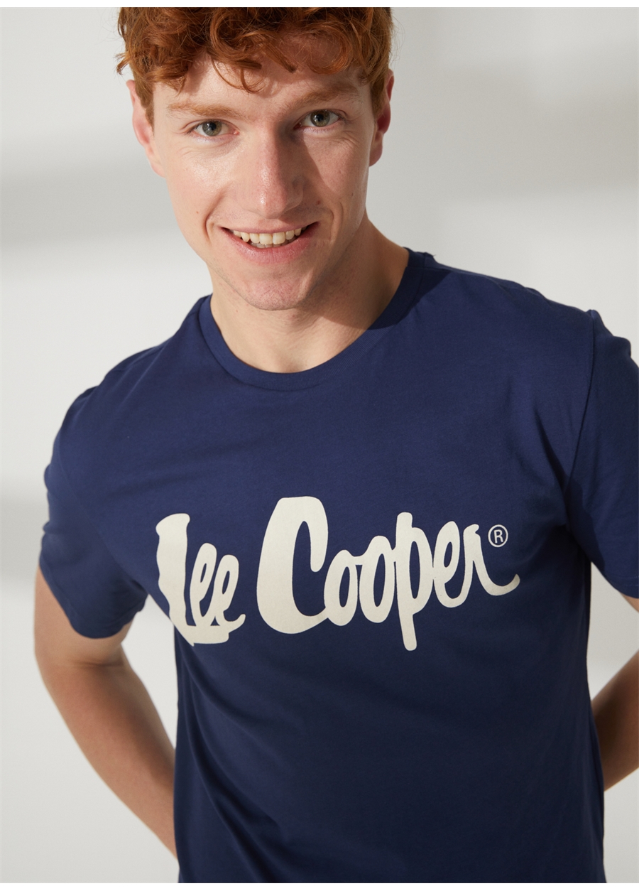 Lee Cooper Bisiklet Yaka Lacivert Erkek T-Shirt 232 LCM 242032 LONDONLOGO LACİVERT