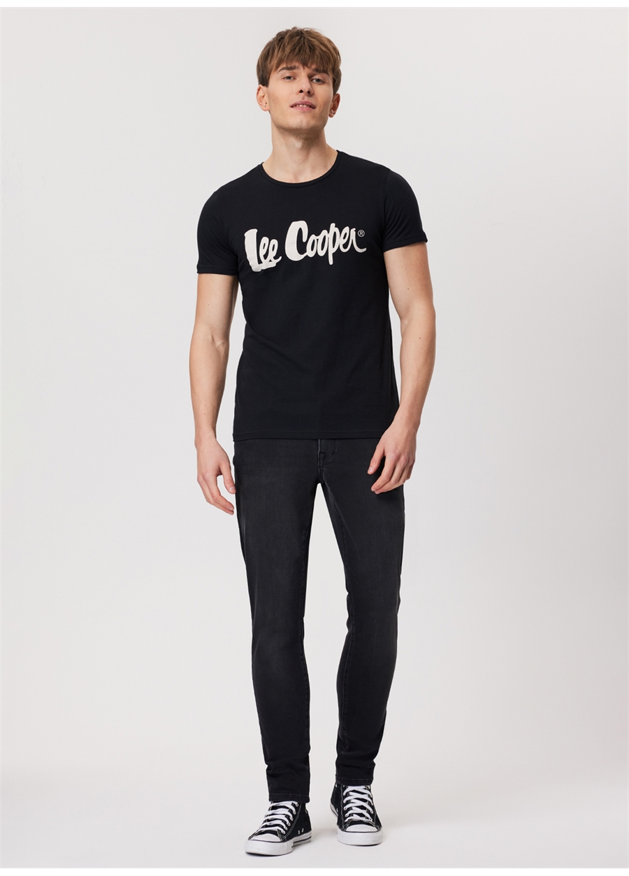 Lee Cooper Bisiklet Yaka Siyah Erkek T-Shirt 232 LCM 242032 LONDONLOGO SİYAH_0