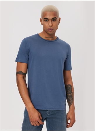 Lee Cooper Bisiklet Yaka İndigo Erkek T-Shirt 232 LCM 242061 GAEL INDIGO_1