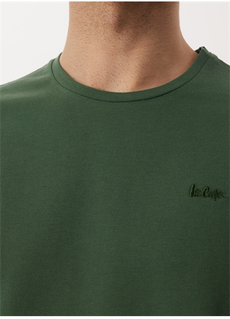 Lee Cooper Bisiklet Yaka Koyu Yeşil Erkek T-Shirt 232 LCM 242064 TWINGO 1 K.YEŞİL_4