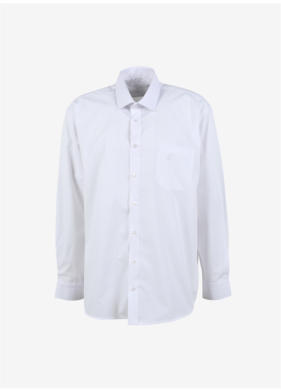 Süvari Regular Fit Klasik Yaka Düz Beyaz Erkek Gömlek GM1001400249