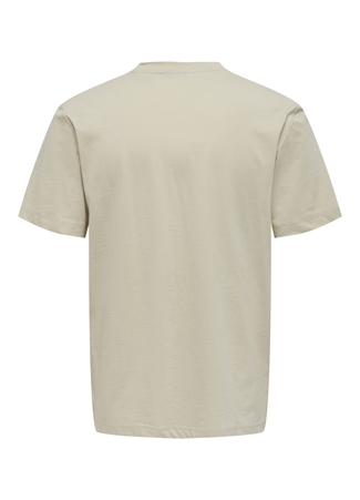 Only & Sons O Yaka Düz Açık Kahve Erkek T-Shirt ONSMAX LIFE REG SS STITCH TEE NOOS_5