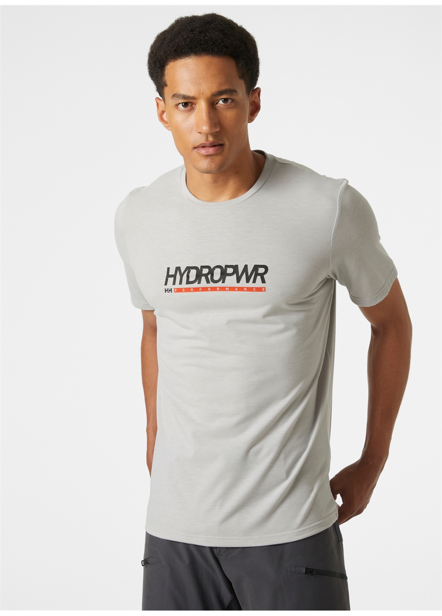 Helly Hansen Bisiklet Yaka Gri Erkek T-Shirt HHA.34294_HP RACE T-SHIRT