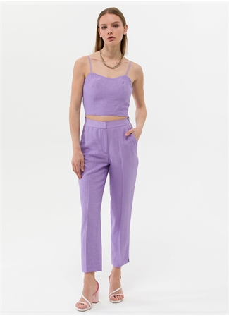 Pierre Cardin Normal Bel Cropped Fit Eflatun Kadın Pantolon KRAF-P_0