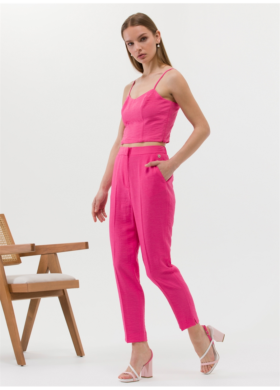 Pierre Cardin Normal Bel Cropped Fit Pembe Kadın Pantolon KRAF-P_3