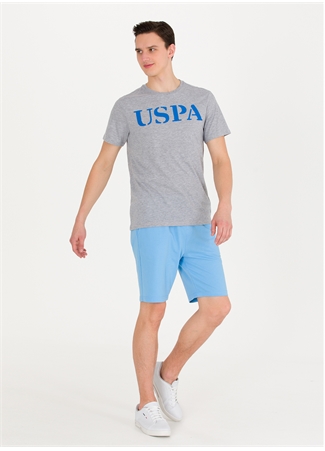 U.S. Polo Assn. Bisiklet Yaka Gri Melanj Erkek T-Shirt GEARTIY023_3