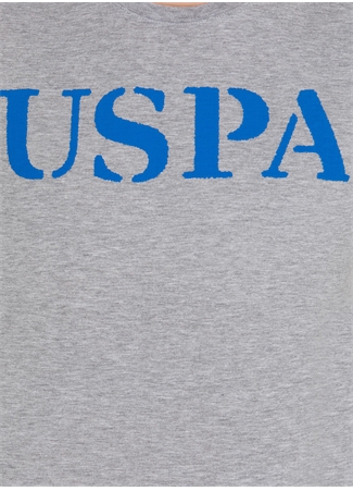 U.S. Polo Assn. Bisiklet Yaka Gri Melanj Erkek T-Shirt GEARTIY023_5