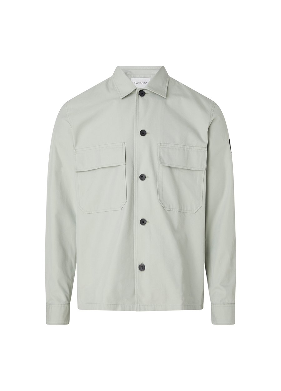 Calvin Klein Oversize Düğmeli Yaka Yeşil Erkek Gömlek K10K109920PRW