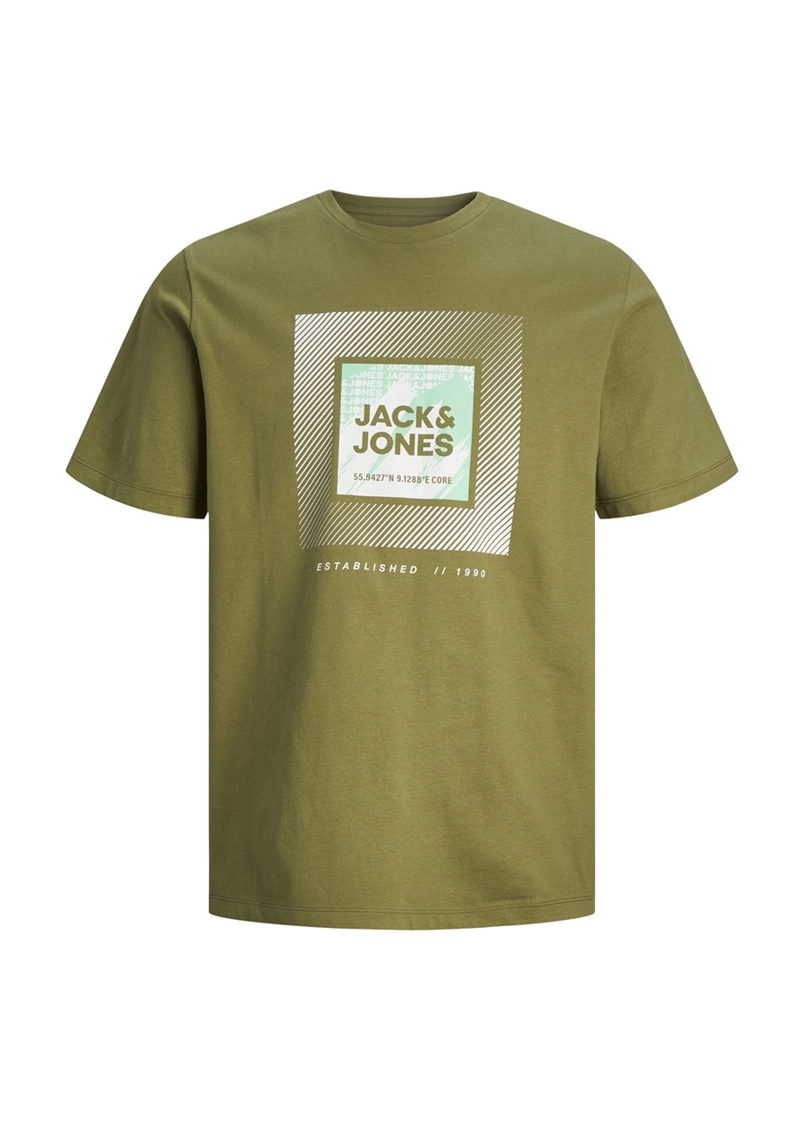 Jack & Jones Yuvarlak Yaka Haki Erkek T-Shirt 12245697_JCOGALAXY TEE SS CREW NECK