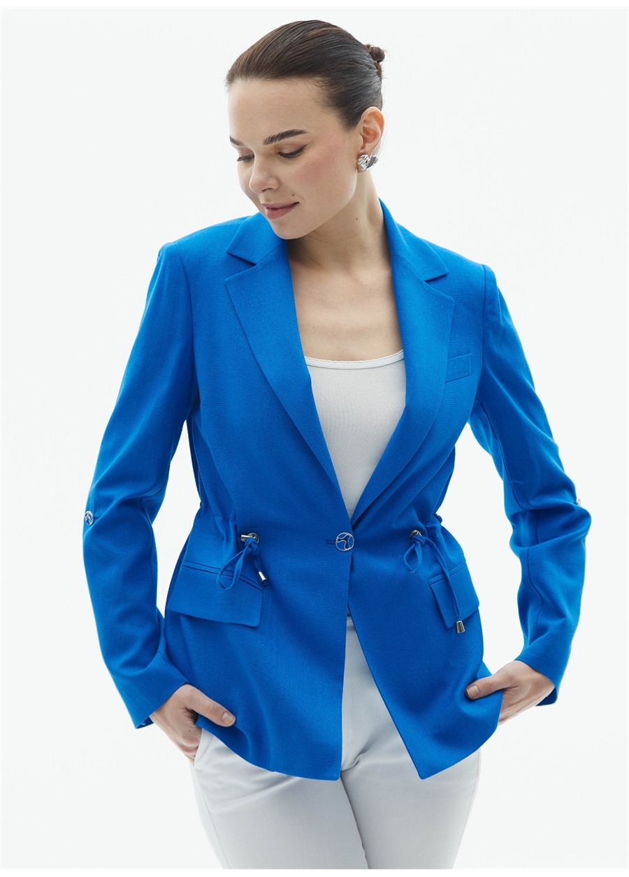 Selen Standart Mavi Kadın Ceket 23YSL1186