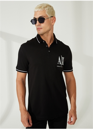 Armani Exchange Düz Siyah Erkek Polo T-Shirt 8NZFPA 1200-BLACK_2