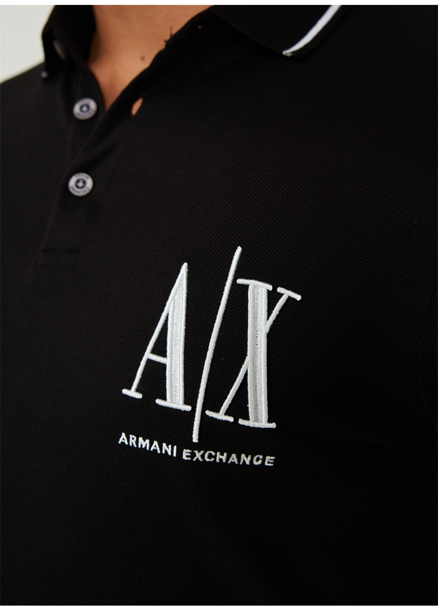 Armani Exchange Düz Siyah Erkek Polo T-Shirt 8NZFPA 1200-BLACK_3