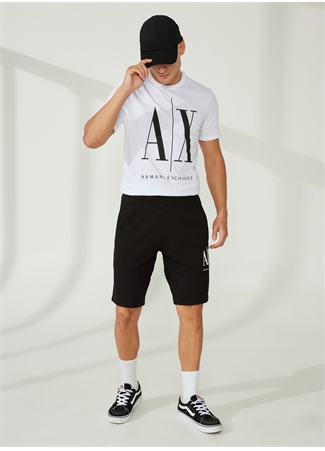 Armani Exchange Rahat Siyah Erkek Sweat Şort 8NZSPA 1200-BLACK