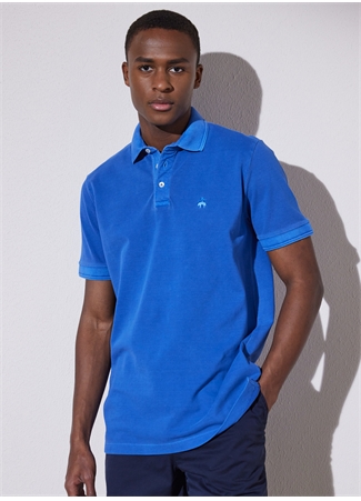 Brooks Brothers Polo Yaka Saks Melanj Erkek T-Shirt BBSP23MTS004_1