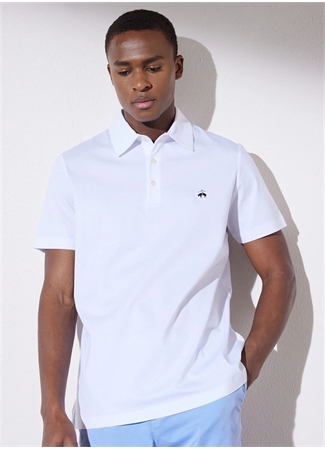 Brooks Brothers Polo Yaka Beyaz Erkek T-Shirt BBSP23MTS014_1