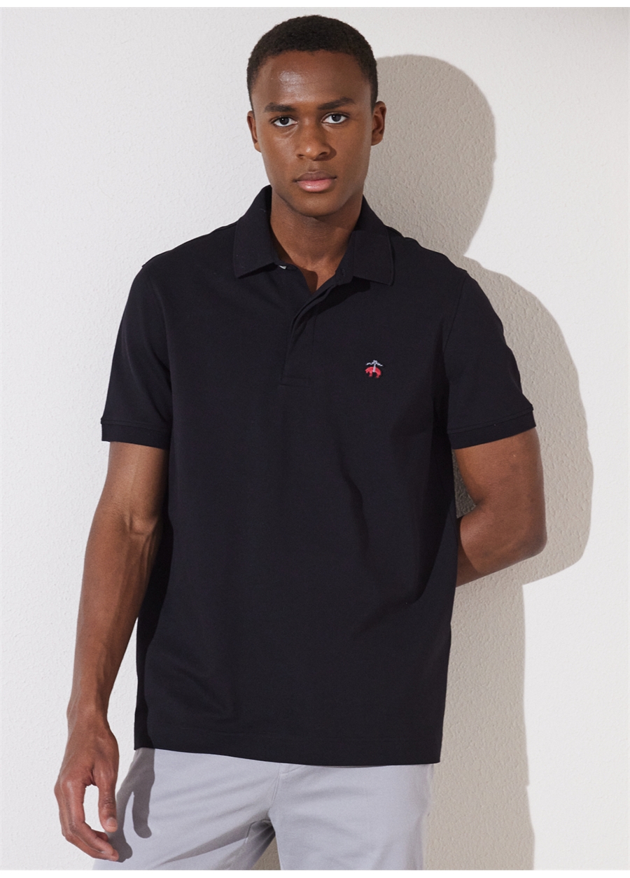 Brooks Brothers Polo Yaka Siyah Erkek T-Shirt BBSP23MTS019_1