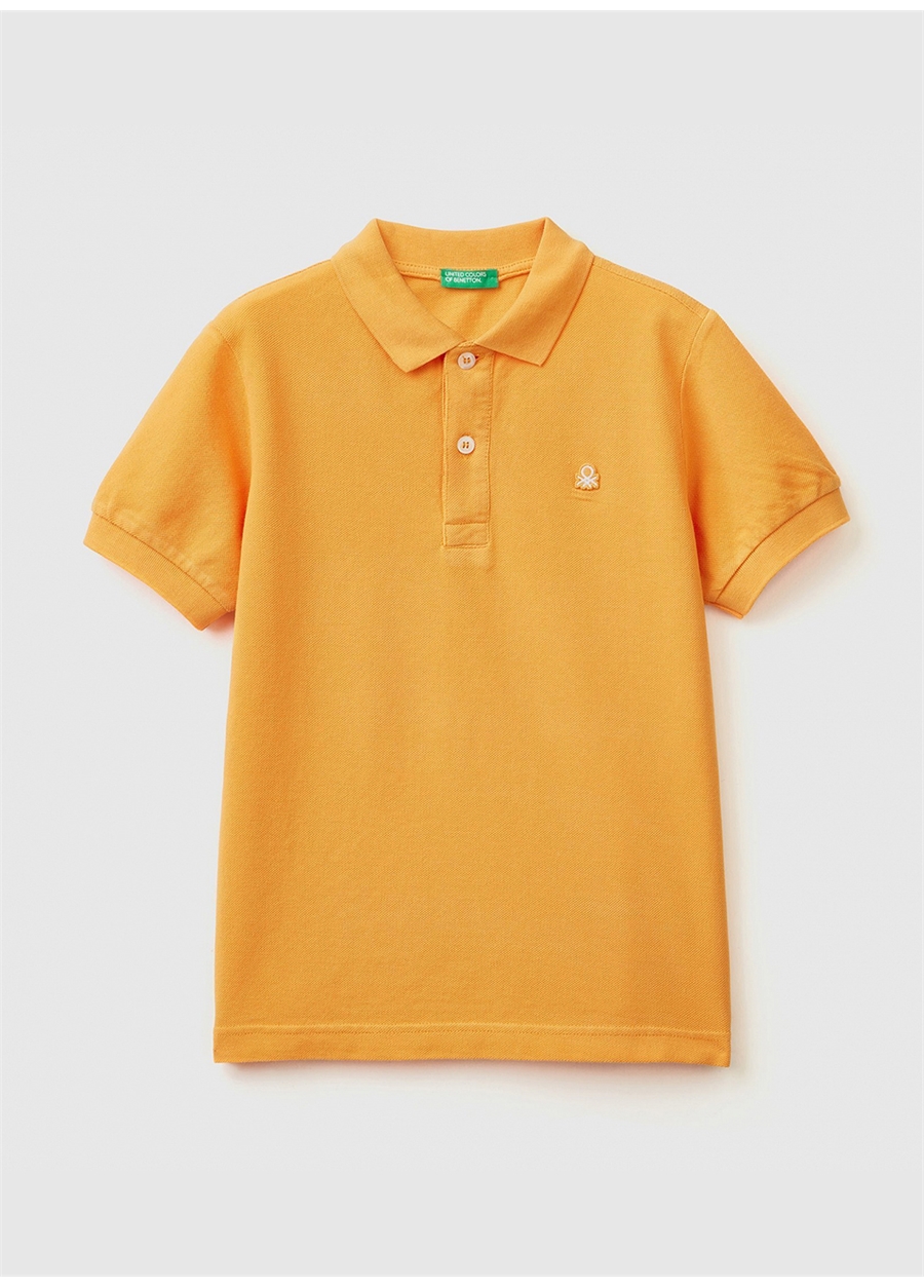 Benetton Düz Sarı Erkek Çocuk Polo T-Shirt 3089C300Q