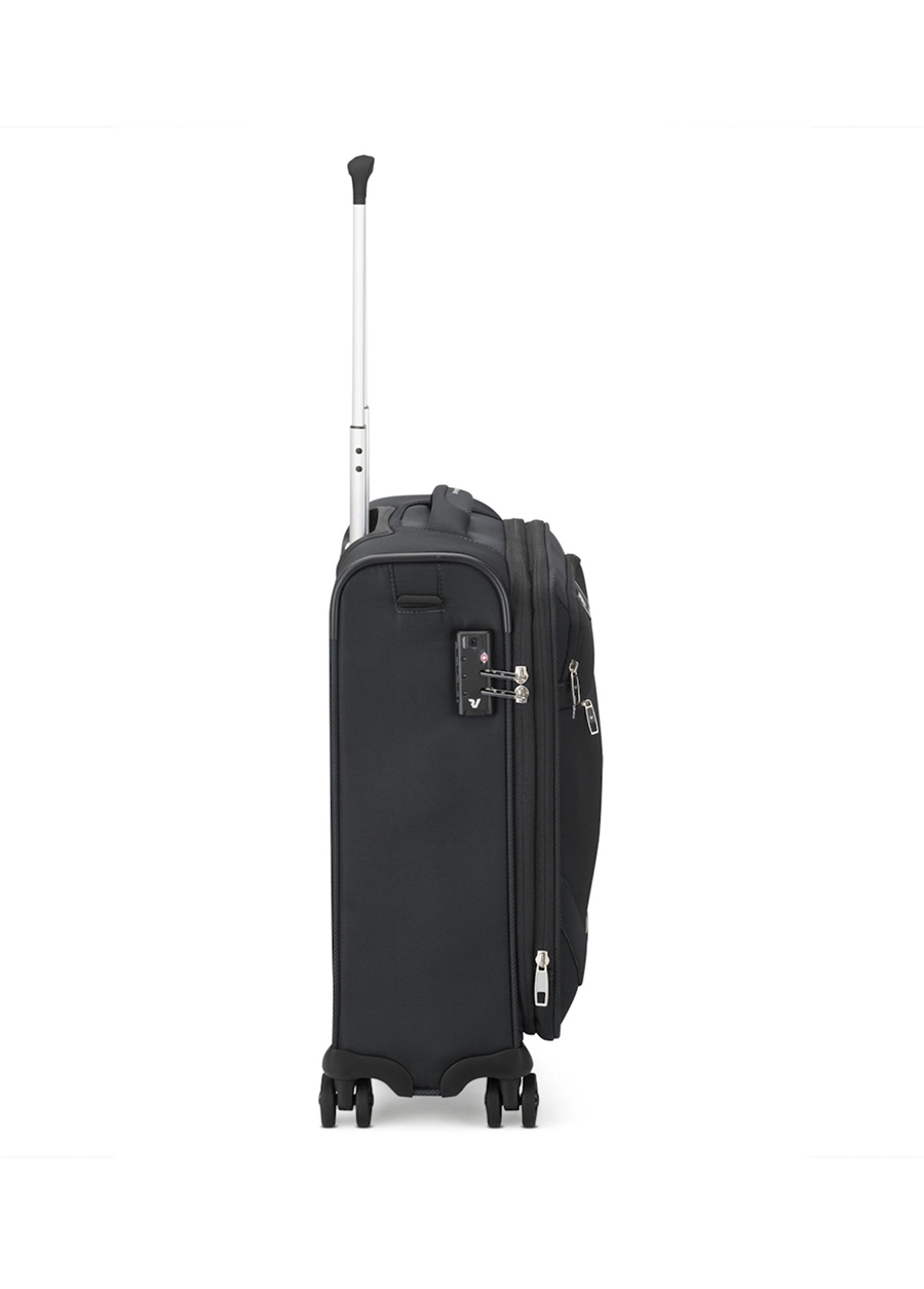 Roncato Siyah Unisex Çekçekli Kumaş Valiz JOY TROLLEY EXPANDABLE Nero_1