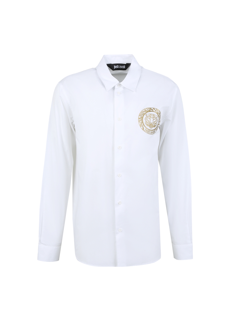Just Cavalli Slim Fit Gömlek Yaka Beyaz Erkek Gömlek 74OBLYS0CN500003
