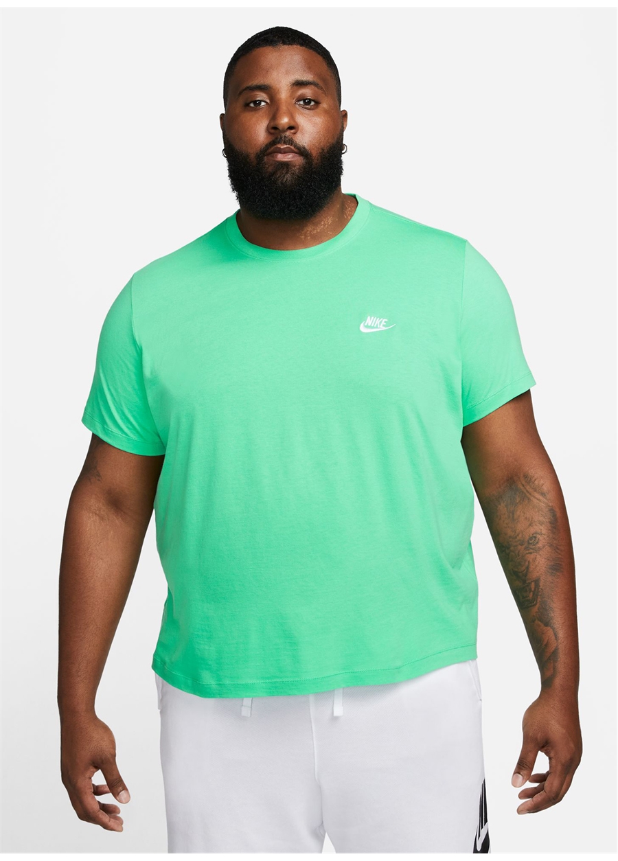 Nike Yeşil Erkek Yuvarlak Yaka T-Shirt AR4997-363 M NSW CLUB TEE