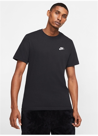 Nike Siyah - Gri - Gümüş Erkek Yuvarlak Yaka T-Shirt AR4997-013 M NSW CLUB TEE_2