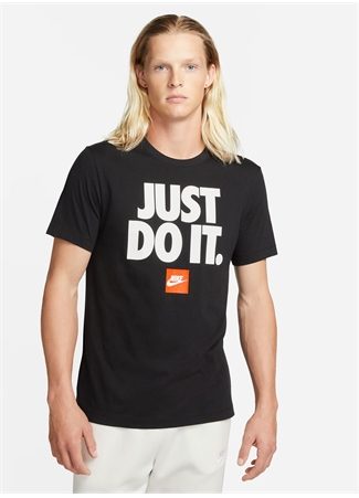 Nike Siyah - Gri - Gümüş Erkek Yuvarlak Yaka T-Shirt DZ2989-010 M TEE FRAN JDI VERBIAGE_0