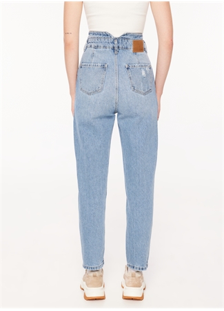 Aeropostale Yüksek Bel Normal Paça Mom Fit Açık İndigo Kadın Denim Pantolon A3WL-PNT2_2