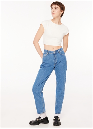 Aeropostale Yüksek Bel Normal Paça Straight İndigo Kadın Denim Pantolon A3WL-PNT1_1