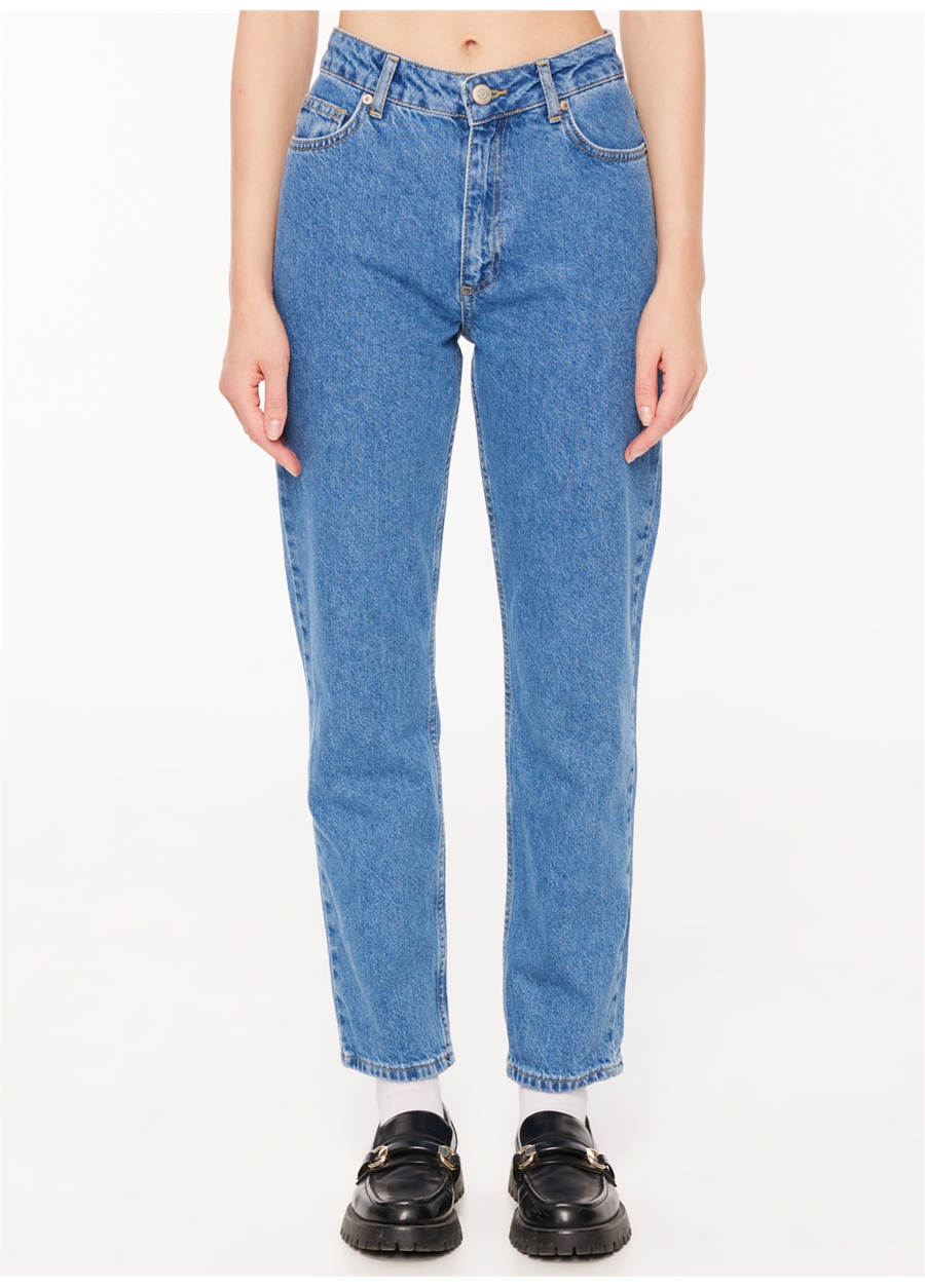 Aeropostale Yüksek Bel Normal Paça Straight İndigo Kadın Denim Pantolon A3WL-PNT1_3