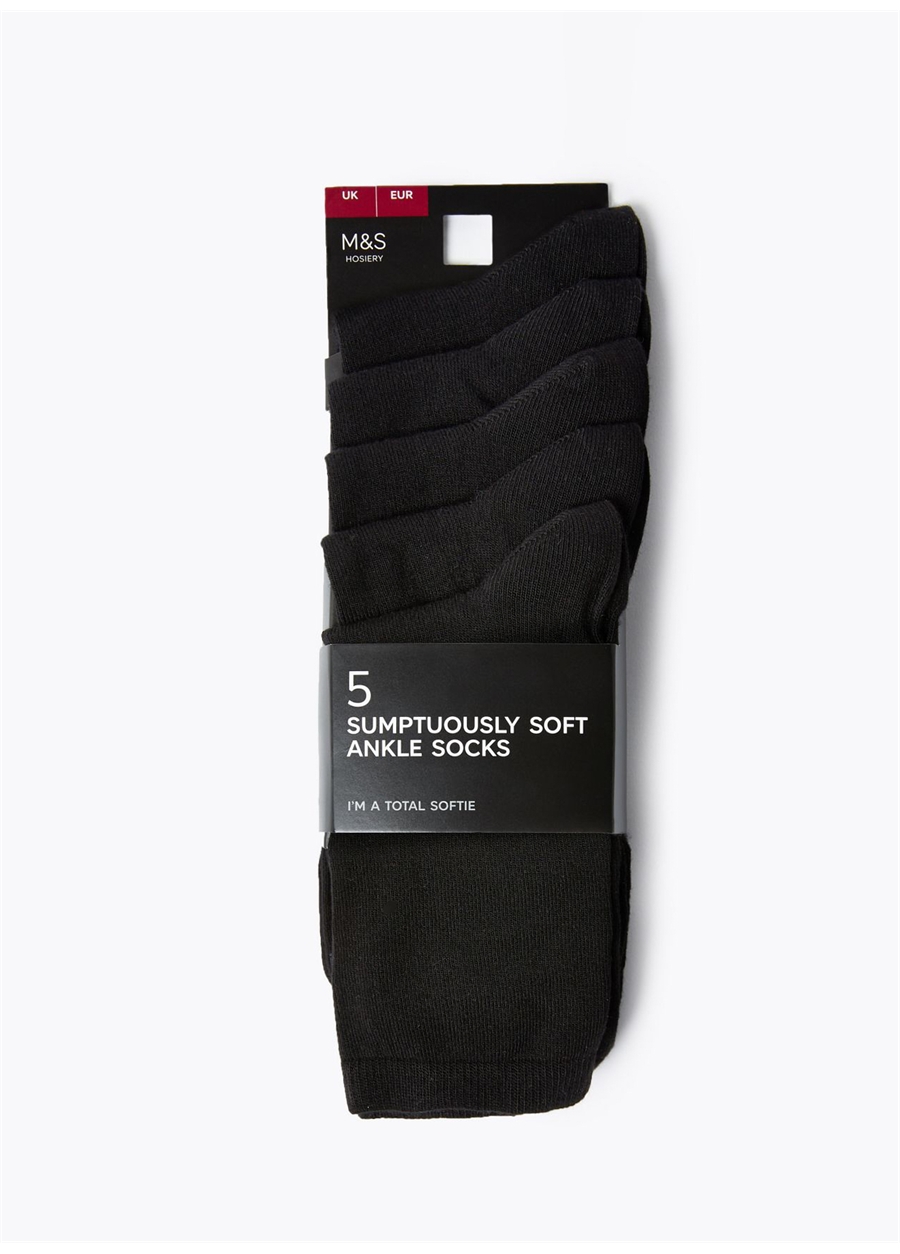Marks & Spencer Siyah Kadın 5'Li Sumptuously Soft Çorap Seti 7474B