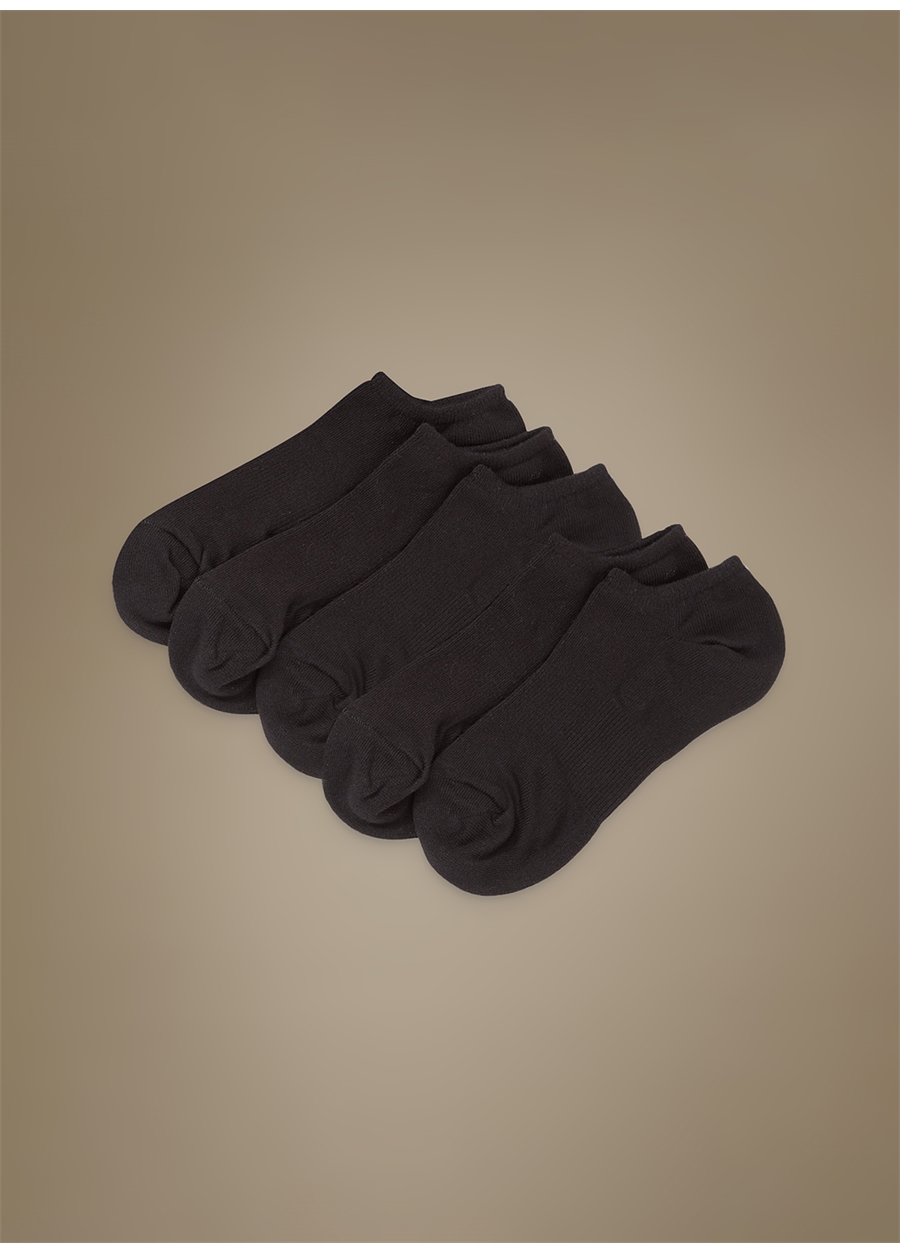 Marks & Spencer Siyah Kadın 5'Li Trainer Çorap Seti 7695B