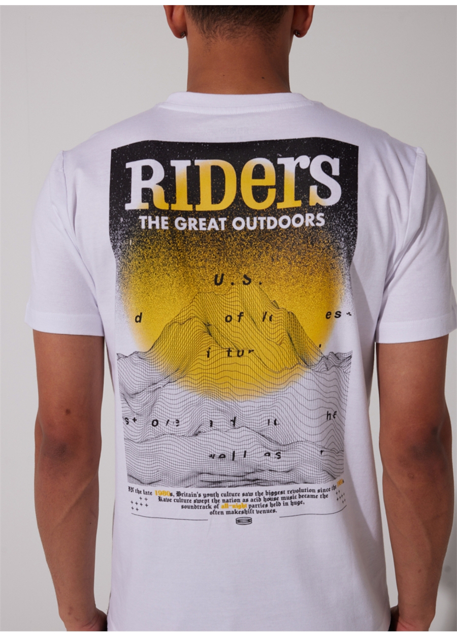 Riders By Lee Bisiklet Yaka Beyaz Erkek T-Shirt L231719100 Bisiklet Yaka T-Shirt