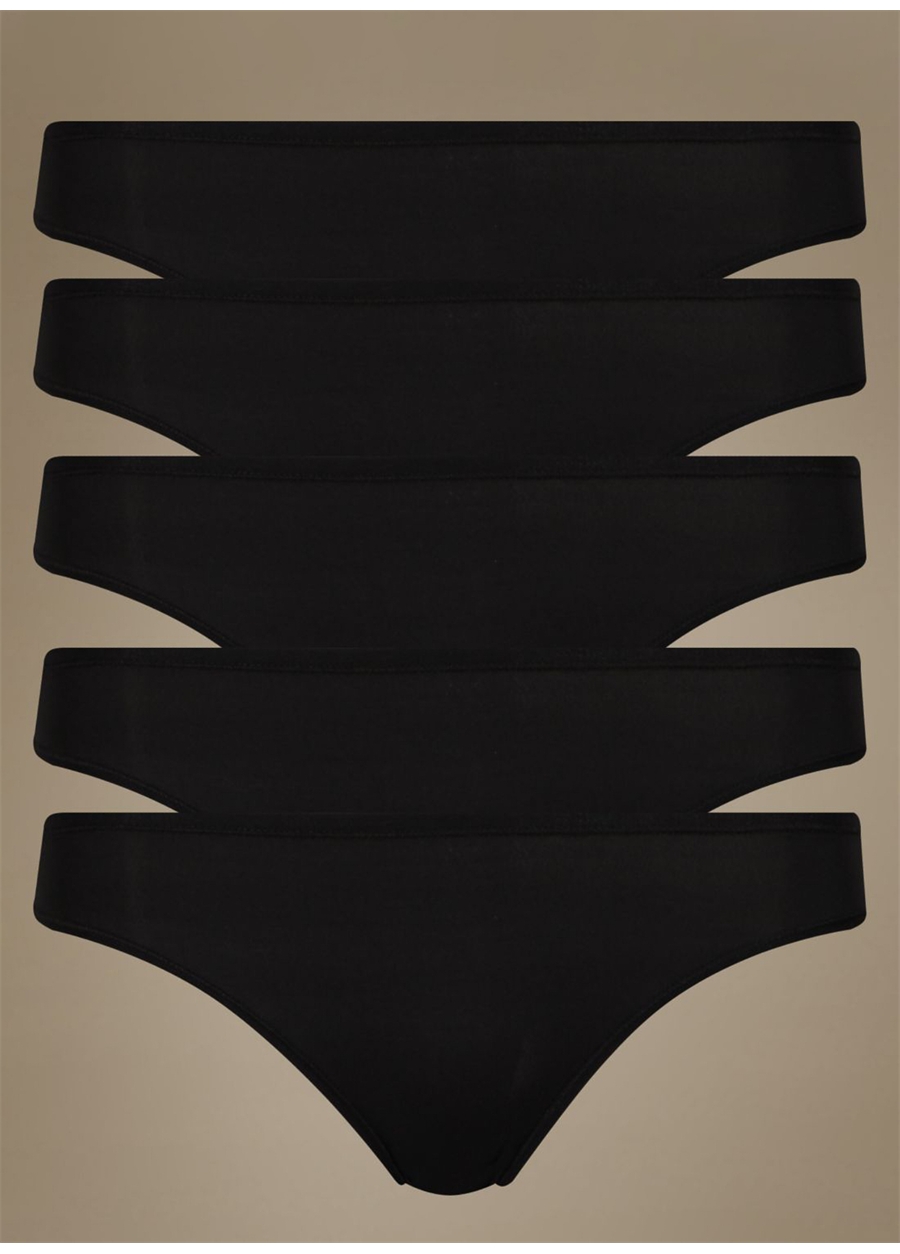 Marks & Spencer Siyah Kadın 5'Li Dikişsiz Bikini Külot Seti 4106
