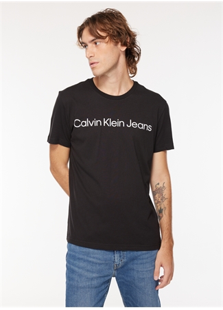 Calvin Klein Jeans Bisiklet Yaka Baskılı Siyah Erkek T-Shirt J30J322552BEH_0