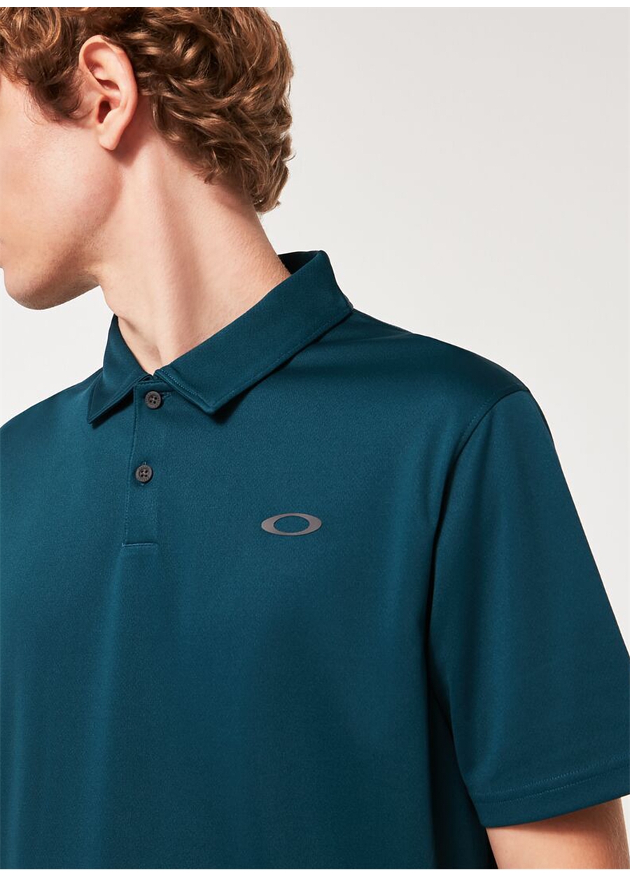 Oakley Turkuaz Erkek Polo Yaka Baskılı Polo T-Shirt Oakley Oakley